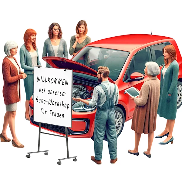 Kfz-Mechaniker macht auf Angebote aufmerksam Kfz-Mechaniker